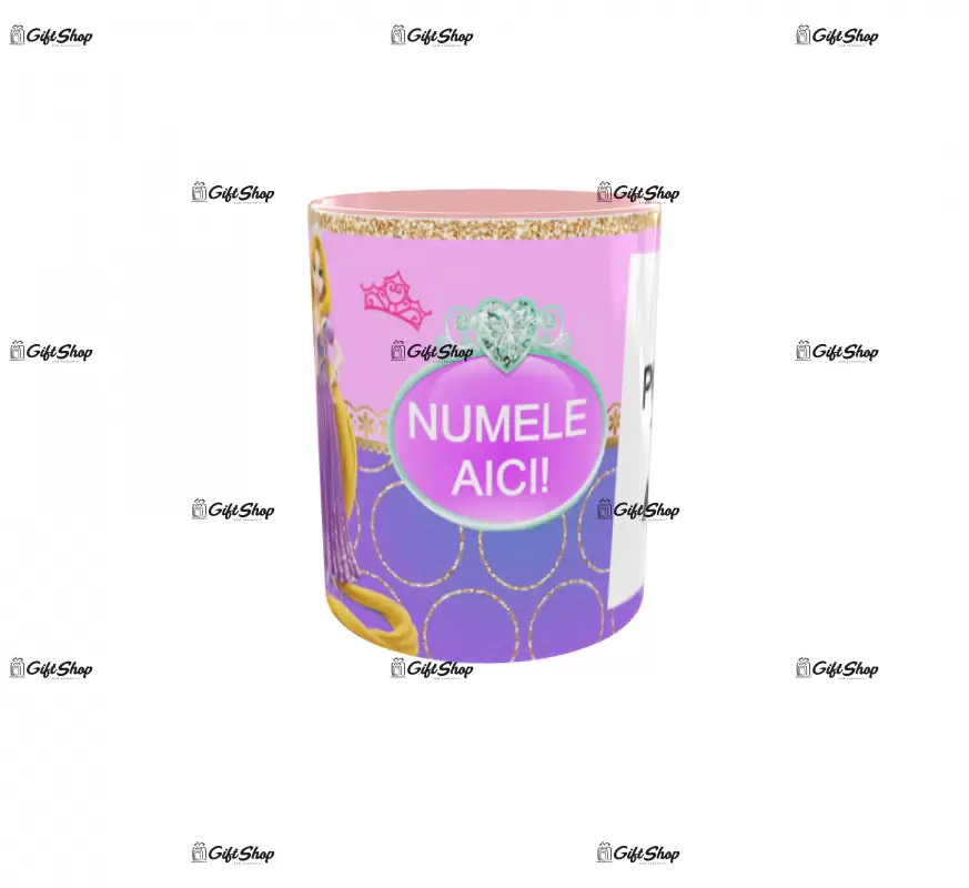 Rapunzel, model 1, cana din ceramica, 330ml, personalizata cu poza si text